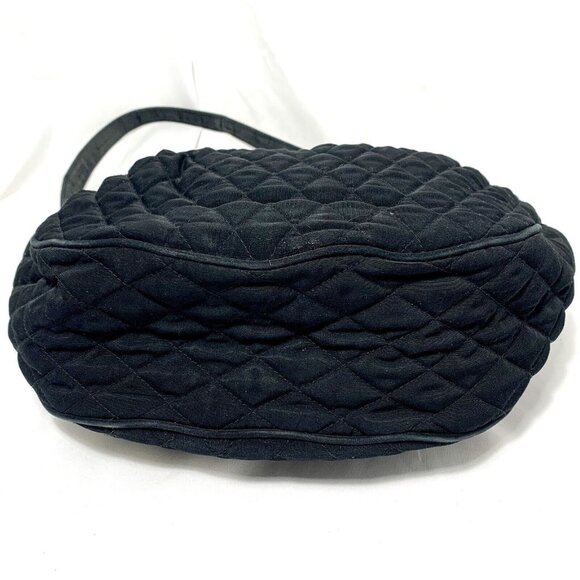 VERA BRADLEY Black Quilted Gold Color Metal Handbag Hobo Style Purse Tote - Picture 7 of 9